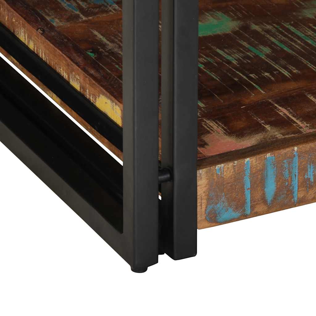 Tavolino Salotto-Tavolino da soggiorno-Tavolo Multicolore 90x50x38cm Legno Massello Recupero 454052