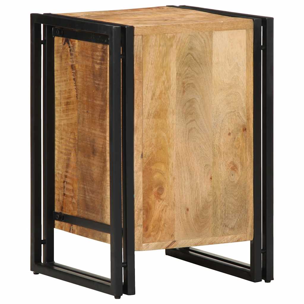 Comodino-Tavolino da notte 40x40x59 cm in Legno Grezzo Massello di Mango