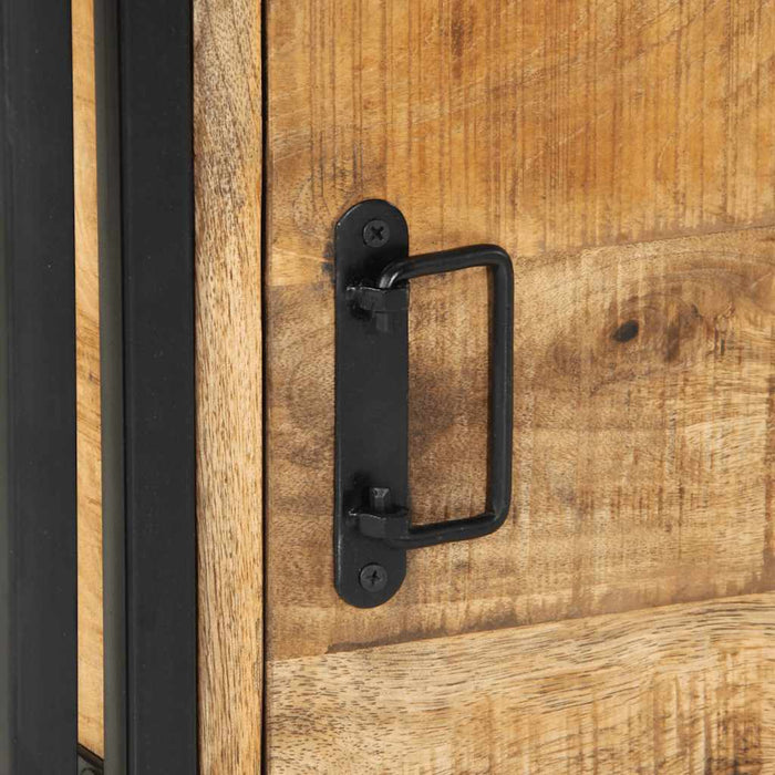 Comodino-Tavolino da notte 40x40x59 cm in Legno Grezzo Massello di Mango