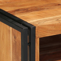 Comodino-Tavolino da notte 40x40x59 cm in Legno Massello di Acacia