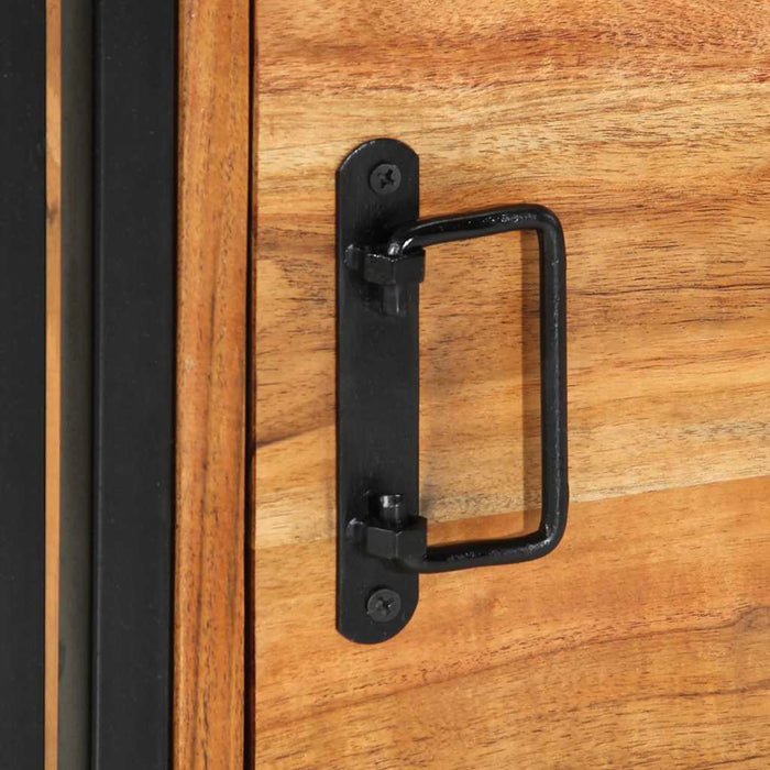 Comodino-Tavolino da notte 40x40x59 cm in Legno Massello di Acacia