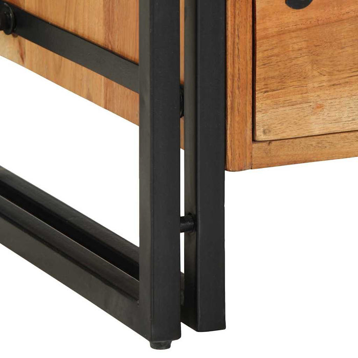 Comodino-Tavolino da notte 40x40x59 cm in Legno Massello di Acacia