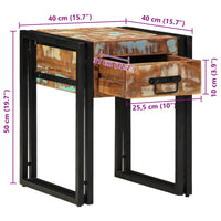 Tavolino 40 x 40 x 50 cm Legno massiccio recuperato e metallo 4016713