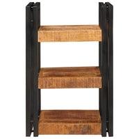 vidaXL Comodino Marrone e nero 38 x 33 x 58 cm Legno di mango massello