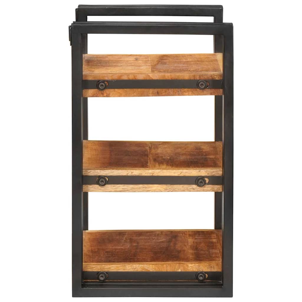 vidaXL Comodino 2 pcs Marrone e nero Legno di mango massello