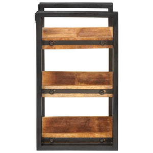 vidaXL Comodino 2 pcs Marrone e nero Legno di mango massello