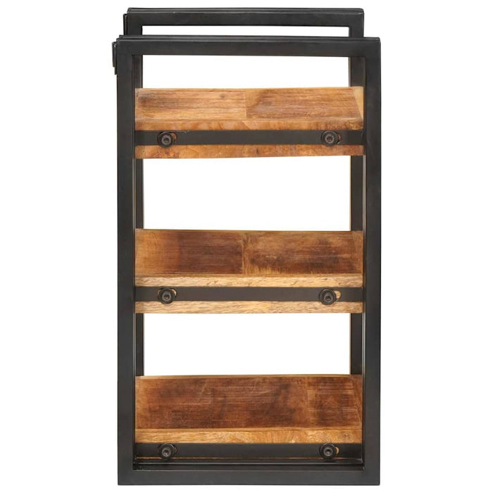 Comodino 2 pcs Marrone e nero Legno di mango massello 4016731