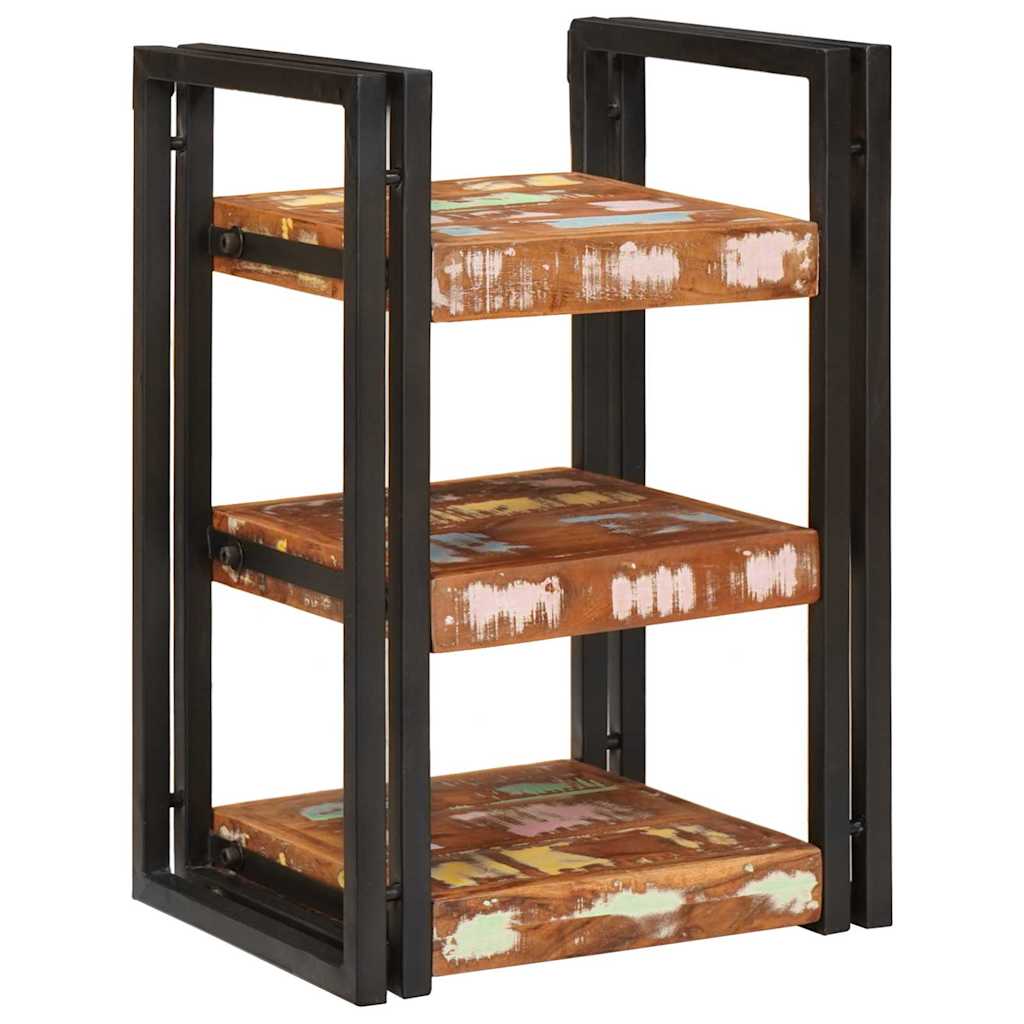 vidaXL Comodino Marrone e nero 38 x 33 x 58 cm Legno Solido Recuperato