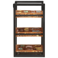 vidaXL Comodino Marrone e nero 38 x 33 x 58 cm Legno Solido Recuperato