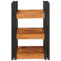 vidaXL Comodino 2 pcs Marrone e nero Legno Massello di Acacia