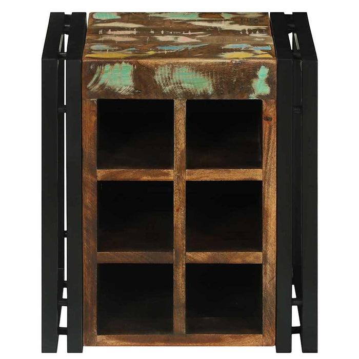 Porta Bottiglie 34.5x35x39 cm Legno Massello di Recupero 4016755