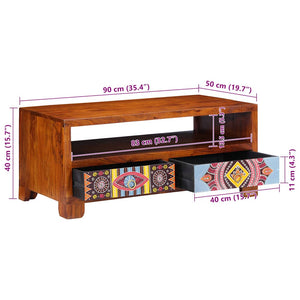 Tavolino da Salotto-Tavolino da soggiorno-Tavolo 90x50x40 cm in Legno Massello di Acacia 114404