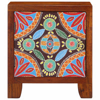 Comodino-Tavolino da notte 40x30x45 cm in Legno Massello di Acacia