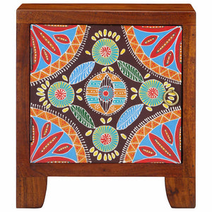 Comodino-Tavolino da notte 40x30x45 cm in Legno Massello di Acacia