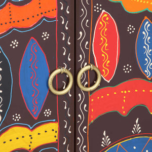 vidaXL Credenza Multicolore 50x35x60 in Legno Massello di Acacia