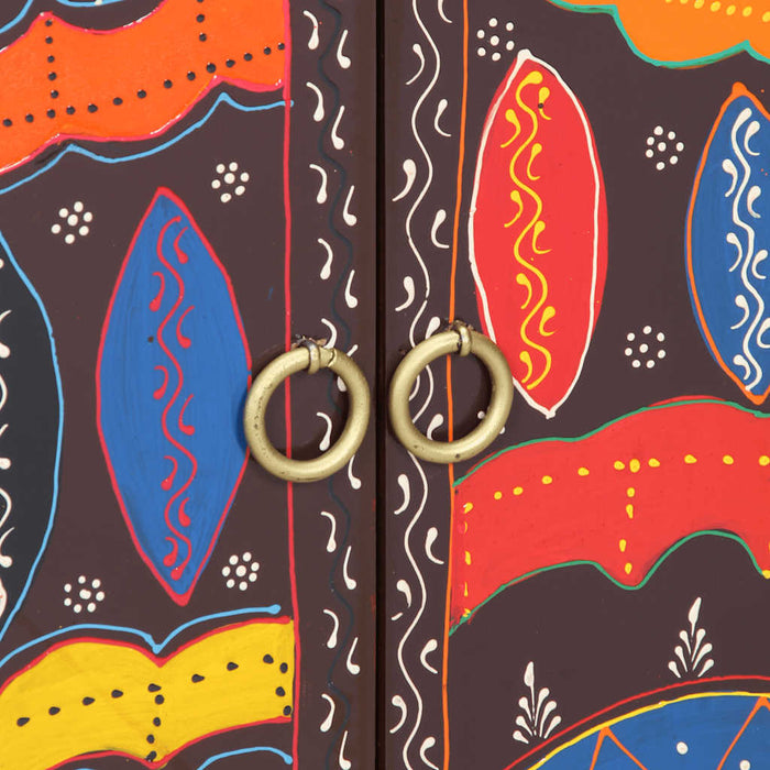 vidaXL Credenza Multicolore 50x35x60 in Legno Massello di Acacia