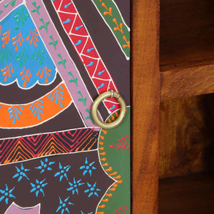 Credenza-Buffet-Armadio da cucina Multicolore 90x35x60 in Legno Massello di Acacia