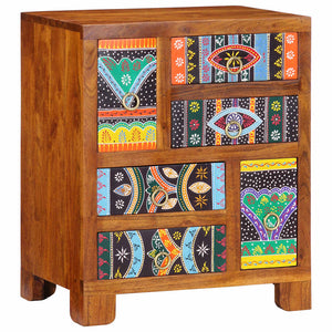 vidaXL Credenza Multicolore 50x35x60 in Legno Massello di Acacia