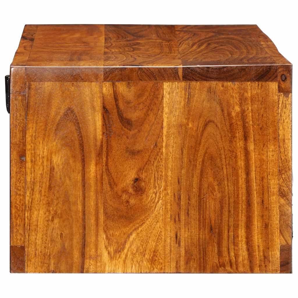 Mobile TV a Parete-Mobile TV a Muro Multicolore 100x30x22 Legno Massello Acacia