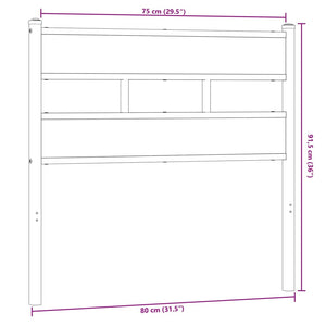 Testiera Rovere Fumo 75 cm in Ferro e Truciolato 4017079