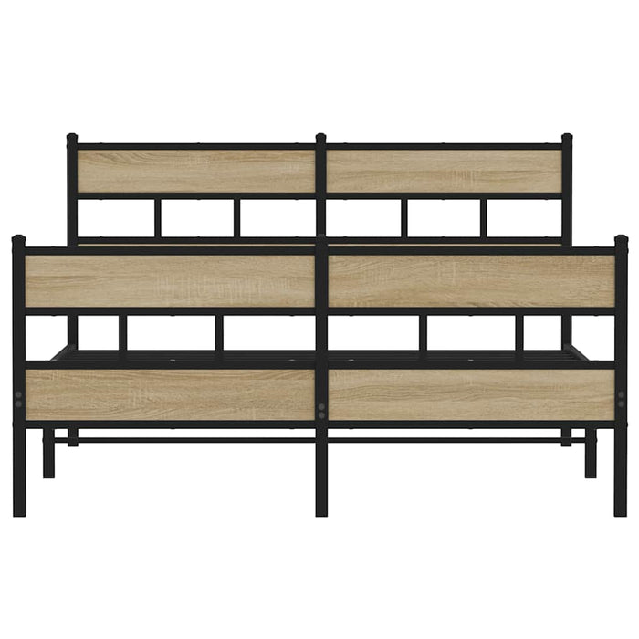 Giroletto senza Materaso in Metallo Rovere Sonoma 140x190 cm 4017120