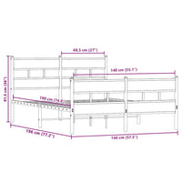 Giroletto senza Materaso in Metallo Rovere Sonoma 140x190 cm 4017120