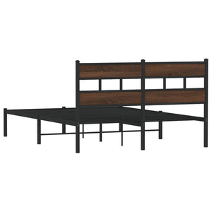 vidaXL Giroletto senza Materasso con Testiera Rovere Marrone 137x190cm