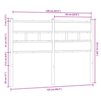 Testiera Rovere Marrone 120 cm in Acciaio e Truciolato 4017182