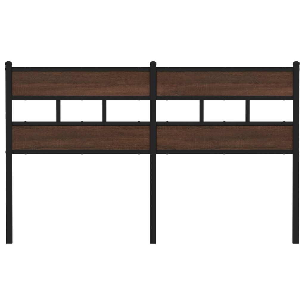 Testiera Rovere Marrone 135 cm in Acciaio e Truciolato 4017183