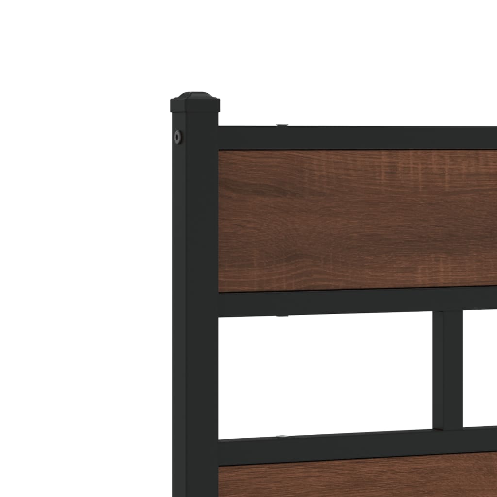 Testiera Rovere Marrone 135 cm in Acciaio e Truciolato 4017183