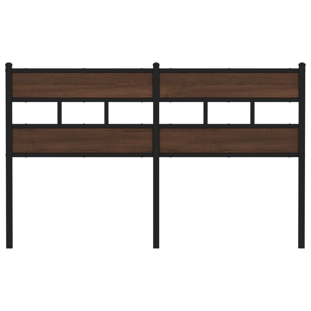 Testiera Rovere Marrone 150 cm in Acciaio e Truciolato 4017185