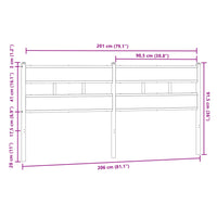 Testiera Rovere Marrone 200 cm in Acciaio e Truciolato 4017189