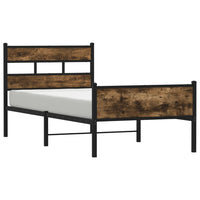 Giroletto senza Materasso-Struttura Letto Rovere Fumo 80x200 cm in Truciolato 263153