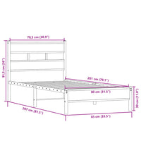 Giroletto senza Materasso-Struttura Letto Rovere Sonoma 80x200 cm in Truciolato 264056