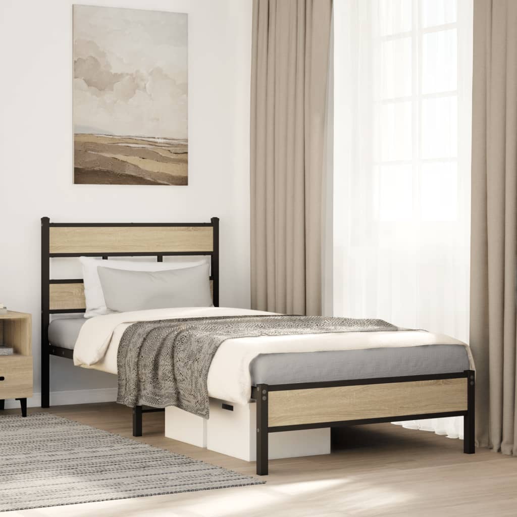 Giroletto senza Materasso-Struttura Letto Rovere Sonoma 100x200cm in Truciolato 143133