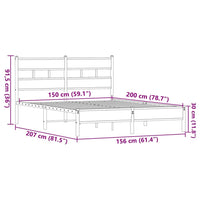 vidaXL Giroletto senza Materasso Rovere Marrone 150x200 cm Truciolato