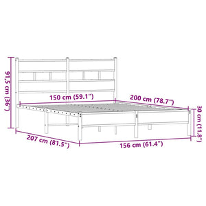vidaXL Giroletto senza Materasso Rovere Marrone 150x200 cm Truciolato