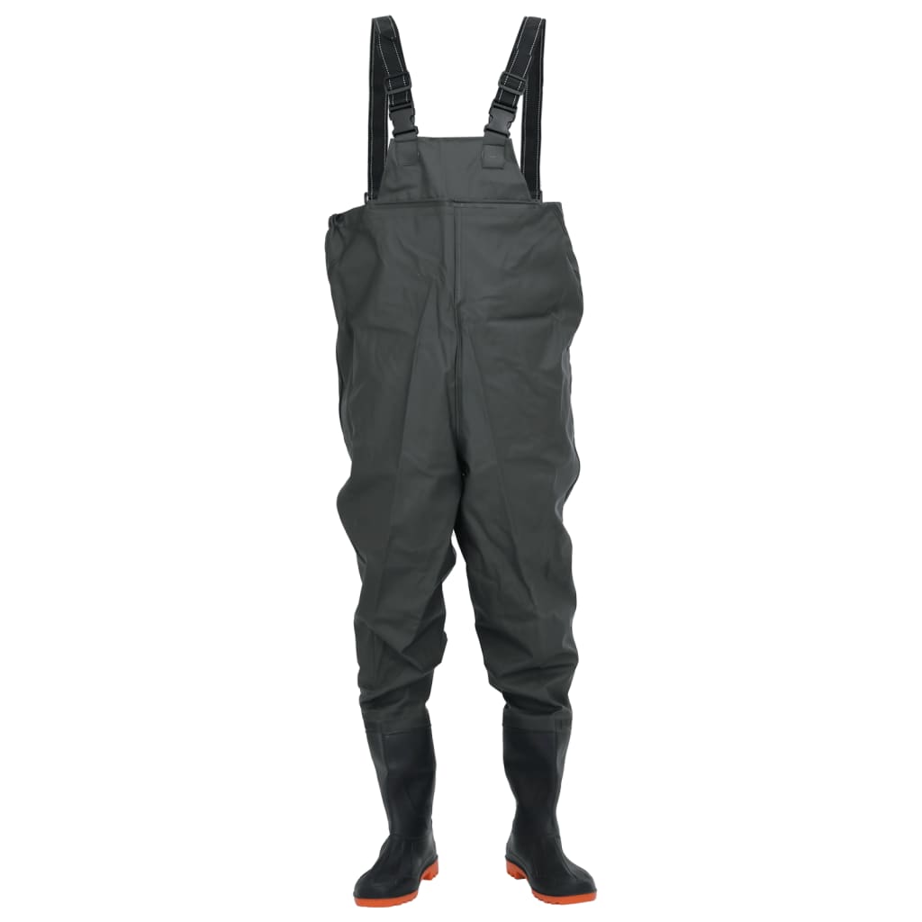 Wader da Pesca con Pettorina e Stivali Verde Scuro Taglia 38