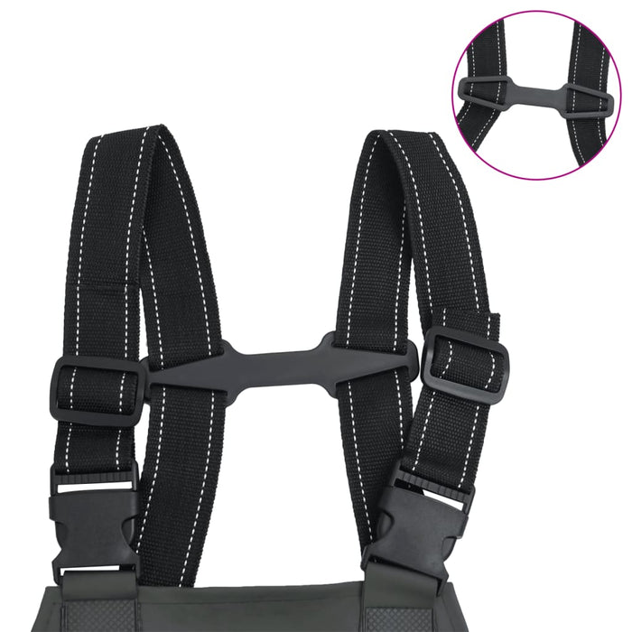 Wader da Pesca con Pettorina e Stivali Verde Scuro Taglia 39