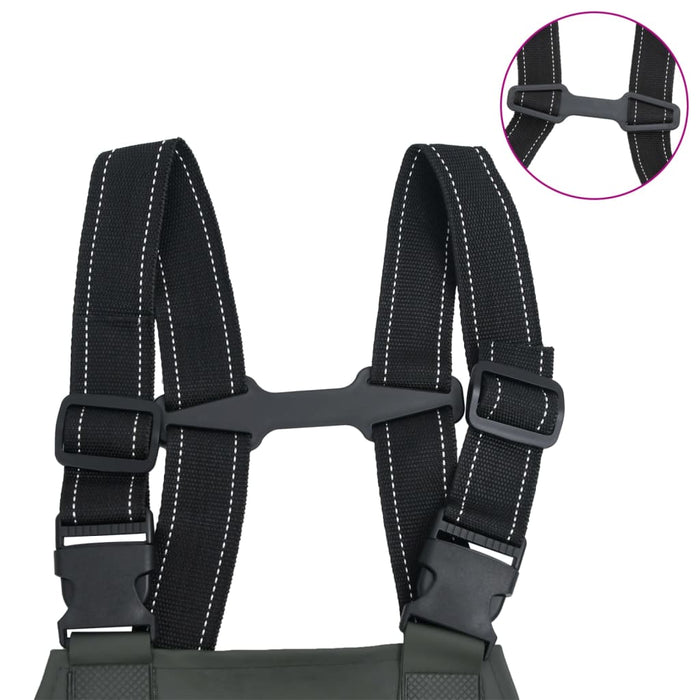 Wader da Pesca con Pettorina e Stivali Verde Scuro Taglia 40 4016974