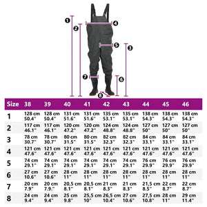 Wader da Pesca con Pettorina e Stivali Verde Scuro Taglia 41 4016975