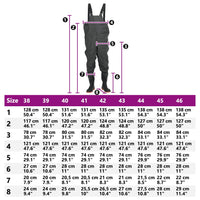Wader da Pesca con Pettorina e Stivali Verde Scuro Taglia 44