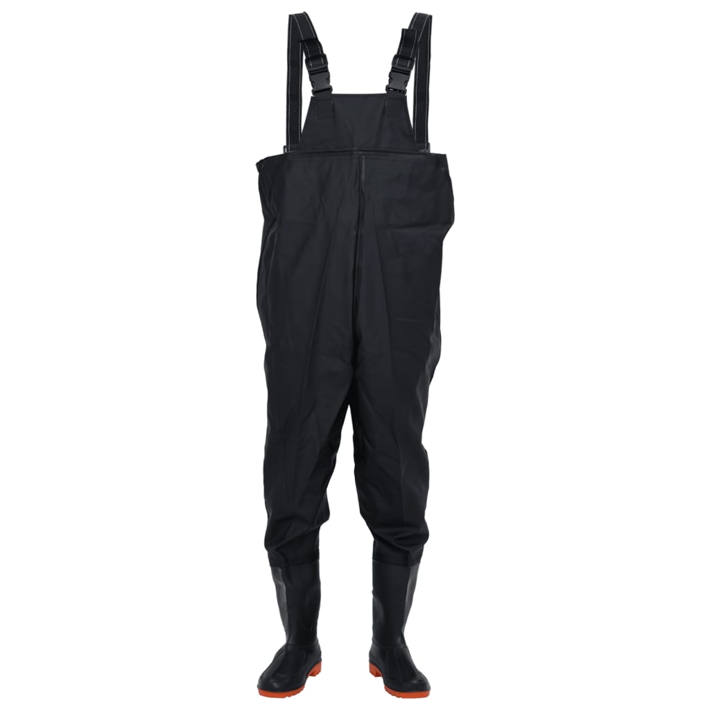 vidaXL Wader da Pesca con Stivali Nero Taglia 46