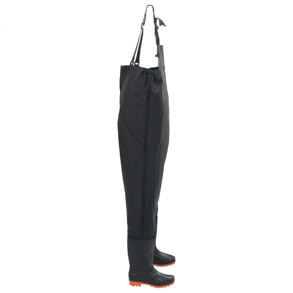 vidaXL Wader da Pesca con Stivali Nero Taglia 46