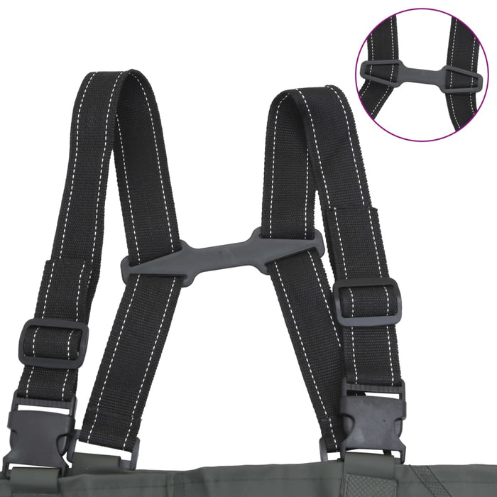 vidaXL Wader con Stivali e Cintura Verde Scuro Taglia 42