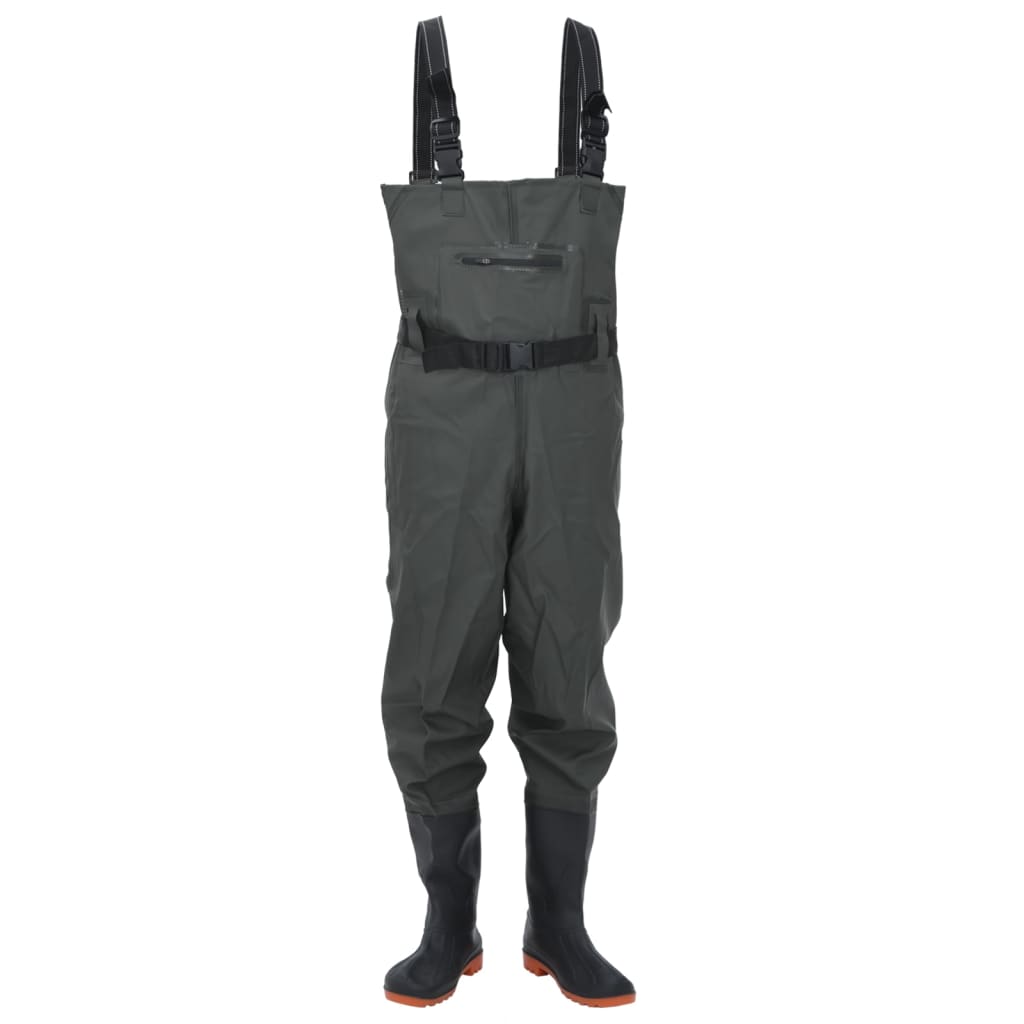 vidaXL Wader con Stivali e Cintura Verde Scuro Taglia 43
