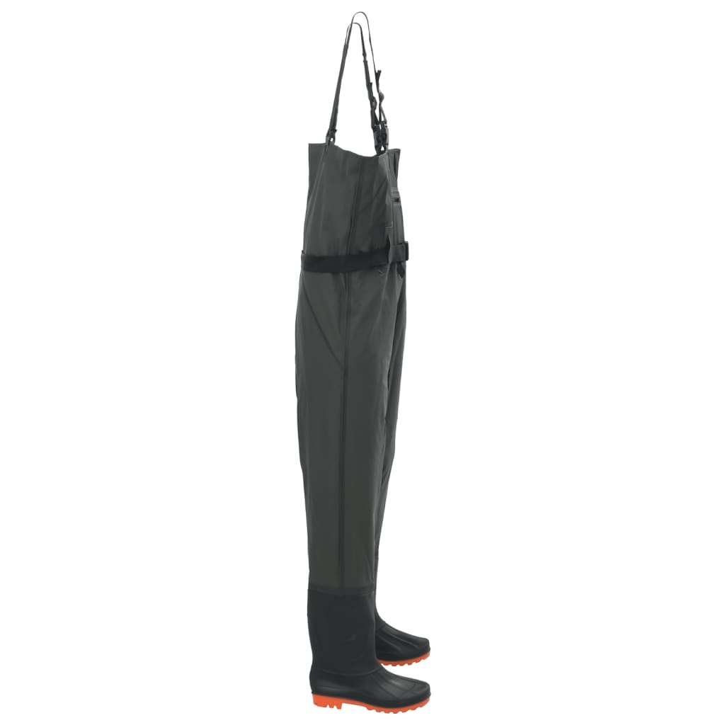 vidaXL Wader con Stivali e Cintura Verde Scuro Taglia 43
