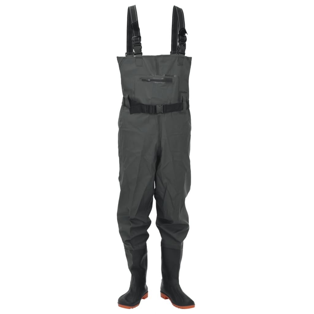 vidaXL Wader con Stivali e Cintura Verde Scuro Taglia 44