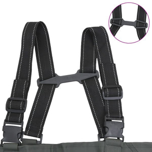 vidaXL Wader con Stivali e Cintura Verde Scuro Taglia 44