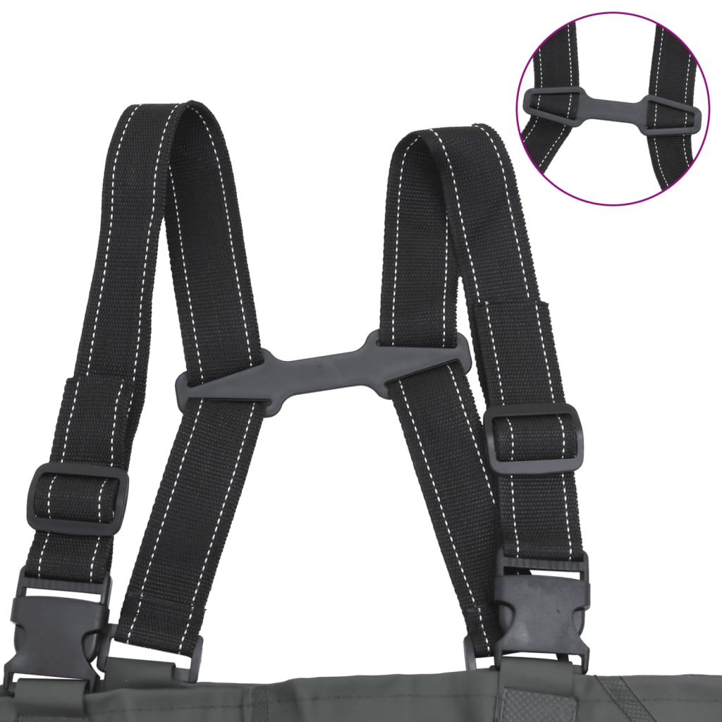 vidaXL Wader con Stivali e Cintura Verde Scuro Taglia 45